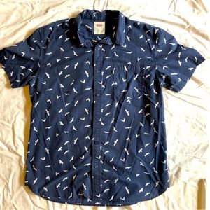 Levi Men’s Bird Print Short-Sleeve Button-Up Shirt